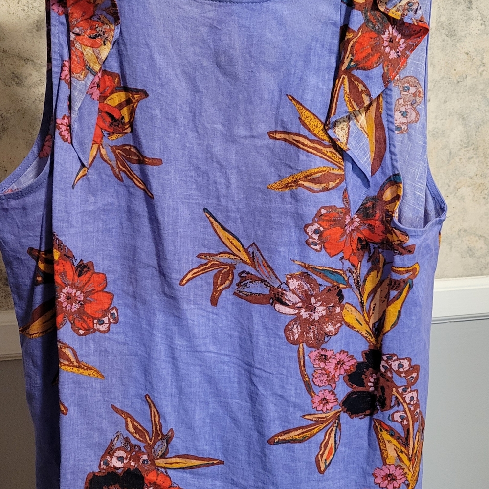 Free People Summer In Tulum Vibrant Floral Tunic - Purple and Red